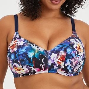 TORRID LIGHTLY LINED WIRE-FREE BRA - GALAXY BLUE WITH 360° BACK SMOOTHING